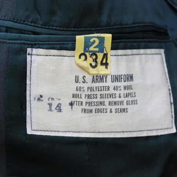 VTG 1950's GREEN U.S. ARMY MILITARY UNIFORM JACKET SIZE 42S & PANTS SIZE 36x32 - Picture 8 of 12